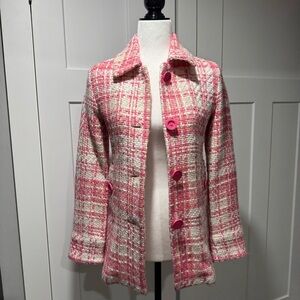 Abercrombie Pink and White Tweed Jacket